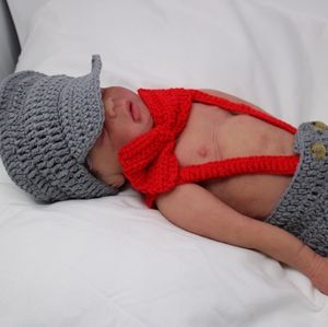 Grey & Red, Newspaper boy Newbor , 0-3m outfit costume